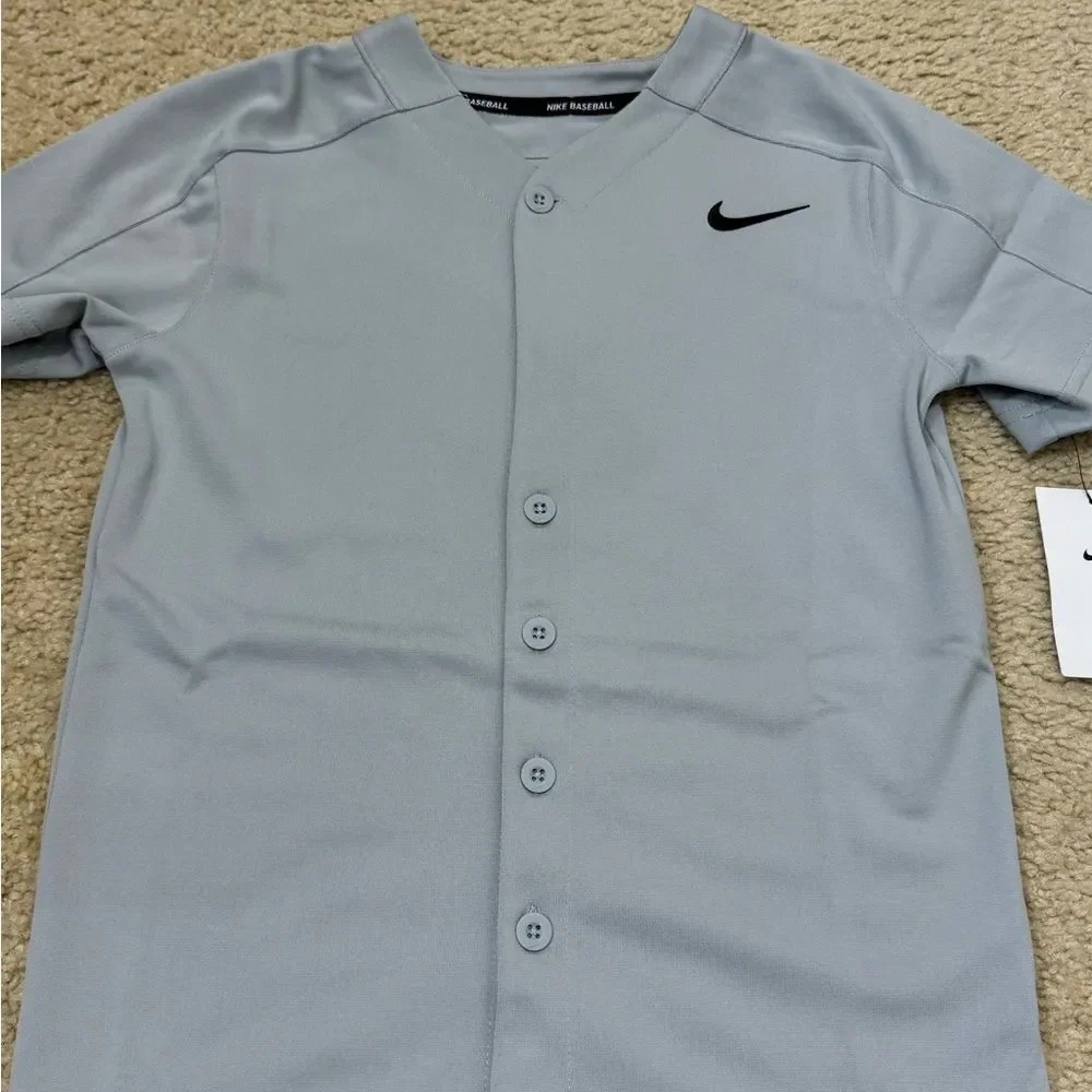 NWT Nike Athletics Big Kids' (Boys') Dri-FIT Baseball Jersey Button Down TShirt